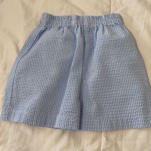 Blue and white gingham short